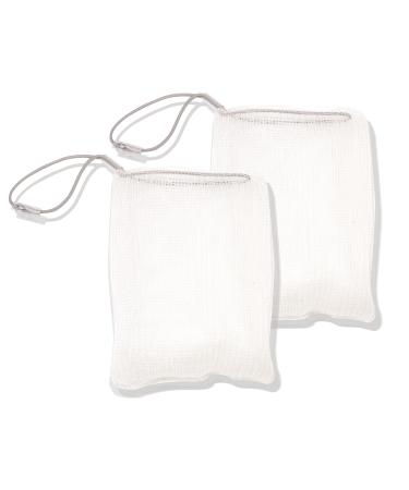2 x Asavo soap bags handmade in D nylon (BPA-free) quickly drying for foaming for soap soap network soap saver soap bag 2 pieces (1-pack) white transparent