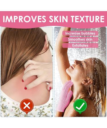 Sibba 8 Pair Exfoliating Gloves - Natural Loofah Wash Gloves for Body and Face - Dead Skin Remover - Double Sided Microfibre Scrubber - Buy Online on GoSupps.com