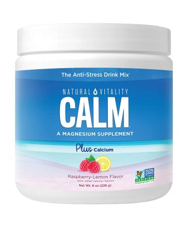 NATURAL VITALITY Raspberry Lemon Calm Plus Calcium Drink Mix, 8 OZ