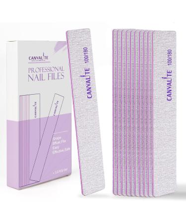 Canvalite 10stk Professional Nail Files for Gel Nails - Washable & Reusable 100/180 Double-Sided Nail Buffer Blocks - Buy Online on GoSupps.com