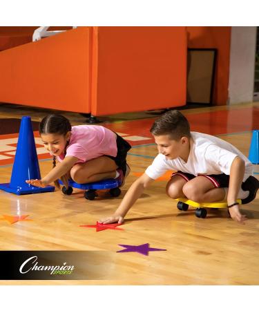 Champion Sports Round Poly Spot Markers - Ideal for Sports & Social Distancing - Yellow - Buy Online on GoSupps.com