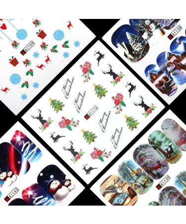 48 Sheets Christmas & New Year Theme Nail Art Stickers Decals MWOOT Nail Water Transfer Sticker with Santa Claus Reindeer Xmas Tree Snowman for DIY Nail Tips Decoration - Buy Online on GoSupps.com
