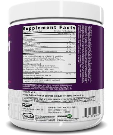RSP Nutrition TrueFit Chocolate Protein Powder (2 LB) + AminoLean Pre Workout Energy (BlackBerry Pomegranate 30 Servings) - Buy Online on GoSupps.com