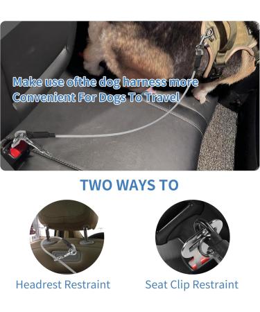 Yaodhaod Dog Safety Belt - Steel Wire Bite-Resistant Car Seat Belt for Dogs & Cats - Double Tick & Buckle Adapter - 40cm (Silver) - Buy Online on GoSupps.com