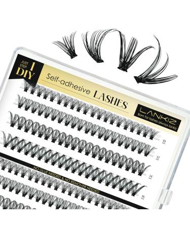 Lankiz Self-Adhesive Eyelashes - 160pcs No Glue Required DIY 30-Day Reusable Individual Eyelash Clusters - Buy Online on GoSupps.com
