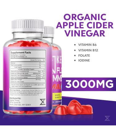 Keto Flow ACV Gummies Max 3000mg - 60 Keto Gummy Bears for Keto Flow Support - Buy Online on GoSupps.com