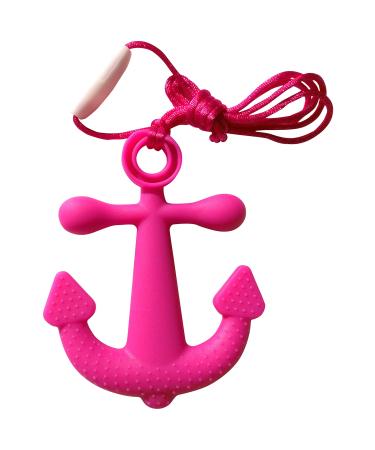 Bite ring/pacifier in anchor look sea ship chew on it without BPA cord including the closure with clamping 5 colors (pink)