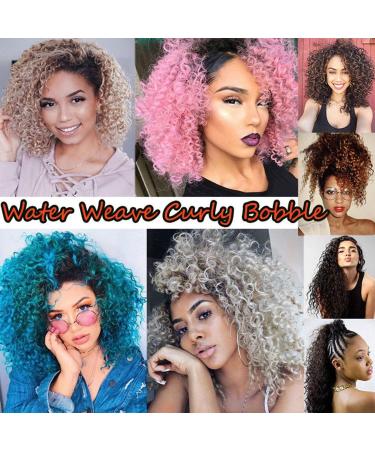 Buy 3 Bundle 35cm Water Corrugated Crochet Hair Extensions - Ombre Deep Curly Braids in Dark Black to Red-Brown - Buy Online on GoSupps.com