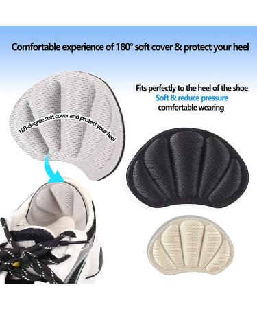 4-Piece Mesh Soft Heel Grips Set for Men & Women - Prevent Rubbing, Blisters, and Slip Outs - Reusable Heel Cushions in Black & Grey - Buy Online on GoSupps.com