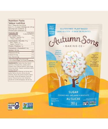 Autumn Sons Baking Co. Gluten Free Sugar Cookie Mix. Vegan Plant Based Baking Mix. Free From 11 Common Allergens. Dairy Free Nut Free Soy Free Non GMO 265g (Pack of 1) - Buy Online on GoSupps.com