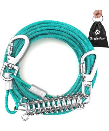 Dog reading cable purchase festival 9 m dog chain for outside tension rope for dogs with absorbing spring up to 56.7 kg pet cable for garden or camping 9m blue