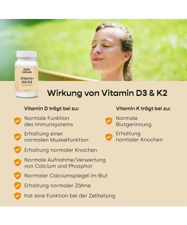 Dailynature Vitamin D3 + K2 | 180 Tablets | 5 000 IU D3 & 100 g K2 | Vegetarian Gluten-Free & Lactose-Free Dietary Supplement | Laboratory Tested - Buy Online on GoSupps.com