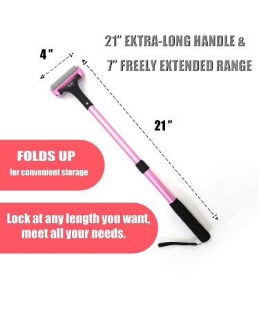 EASACE Long Handle Lotion Applicator for Back & Body - 21.5 inch Adjustable Roller with 2 Replacement Heads (Pink) - Ideal for Back Self-Application - Buy Online on GoSupps.com