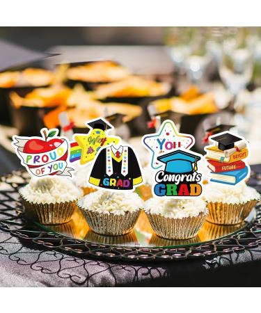 JarThenaAMCS 32Pcs Kindergarten Graduation Cupcake Toppers Class of 2024 Congrats Grad Cupcake Picks for Preschool Primary School Graduate Party Supplies 8 Designs - Buy Online on GoSupps.com