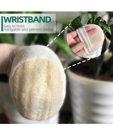 2 Pack Exfoliating Loofah Sponges - Natural Body Scrubber for Bath Spa Skin Care - Organic Men Women - Buy Online on GoSupps.com