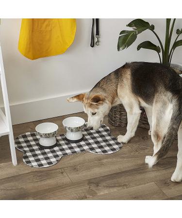 DII Braided Pet Mat Collection - 100% Cotton, Heart & Bone Shape, Navy Purrfect Black/White Buffalo Check - Buy Online on GoSupps.com