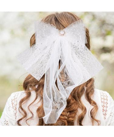 Bridal Headwear Bridal Wedding Veil 1920s Accessories for Women Bridal Bow Veil Flapper Headband Wedding Bridal Veil Flapper Accessories Pearl Bow Veil Dress Lace Grace Miss - Buy Online on GoSupps.com