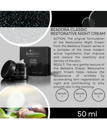 BODI BEAUTY LTD BeAdora Classic Luxury intensive regenerating night cream with lakesis hyaluronic acid snail caviar skin care face cream for dry skin 50 ml - Buy Online on GoSupps.com