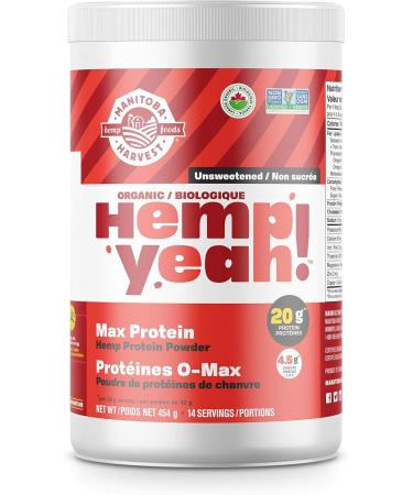 Manitoba Harvest Hemp Organic Max Protein Powder Unsweetened 454g with 20g protein and 4.5g Omegas 3/6 per Serving & Hemp Hearts 454g - Buy Online on GoSupps.com