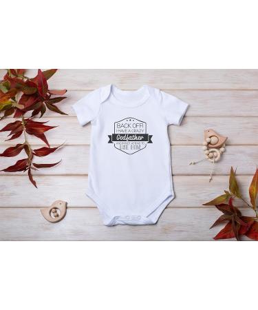 Hippowarehouse Crazy Godfather Baby Vest Bodysuit (Short Sleeve) for Boys and Girls - Back Off! Cute and Funny Design - Buy Online on GoSupps.com