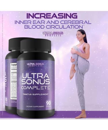 Ultra Sonus Complete Tinnitus Supplement - Natural Herbal Formula for Reduced Inflammation & Ear Ringing - 90 Capsules - Buy Online on GoSupps.com