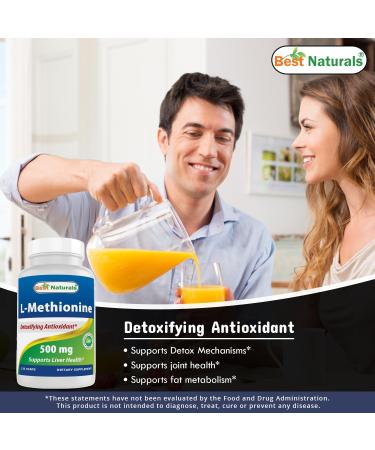 Best Naturals L-Methionine 500mg - 120 Veggie Capsules | Premium Quality - Buy Online on GoSupps.com