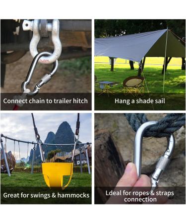 SpotDoo 304 Stainless Steel Locking Carabiner Clip - Heavy Duty Spring Snap Hook (4 Inch) - M10 - Buy Online on GoSupps.com