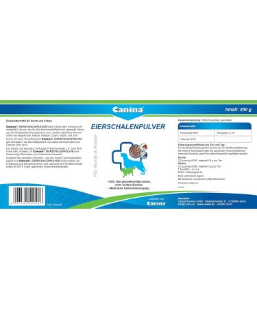 Buy Canina Eggshell Powder | 250g Pack | High-Quality Calcium Supplement for Pets - International Shipping Available - Buy Online on GoSupps.com