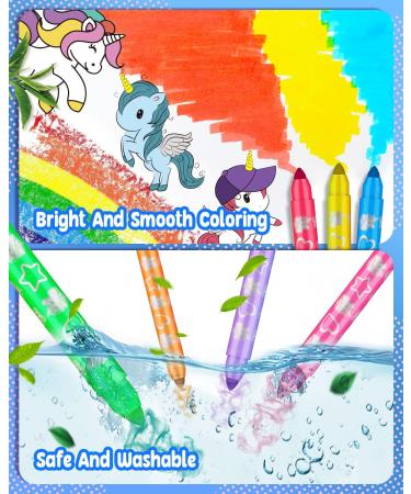 Unicorn Art Case Set for Girls - Painting Drawing Coloring Kit with Washable Markers, Pens, and Crayons - Ideal Gift for Kids - Blue - Buy Online on GoSupps.com