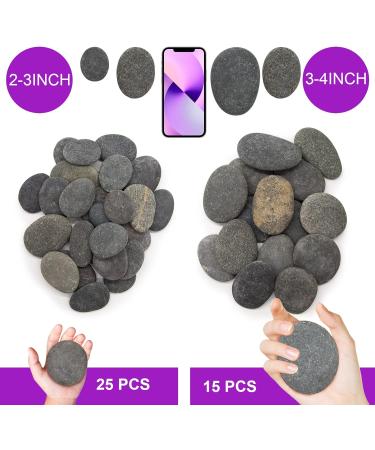 40 Pcs Large Rocks for Painting 25pcs 2-3â & 15pcs 3-4â River Rocks for Painting Natural Flat & Smooth Rocks for Painting for Kids & Adult Craft Gift - Buy Online on GoSupps.com