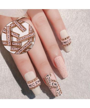 NICENEEDED 36 Strips Diamond Nail Art Chains 3D Crystal Word Nail Charms with Nail Rhinestones Glitter Bling Design Nail Ornaments DIY Design Decorations for Manicure Tips - Buy Online on GoSupps.com