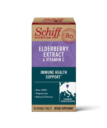 Schiff Elderberry Extract & Vitamin C 60 Chewable Tablets