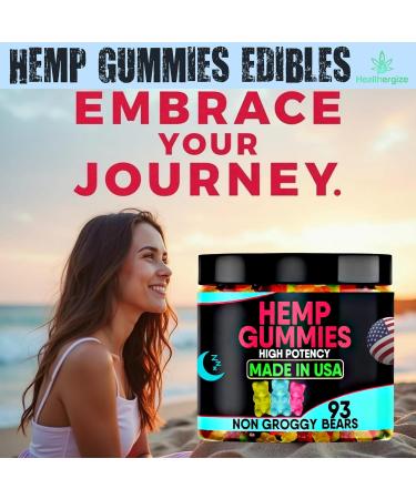 Hemp Gummies Infused Edibles-Calm and Relaxation Hemp Oil Sleep Gummy-Made in USA-93 Count - Buy Online on GoSupps.com