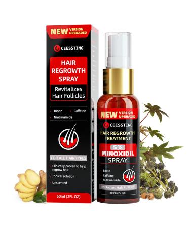 Hair Growth Spray by Ceessting - Biotin  Caffeine and Niacinamide - Anti-Hair Loss for Thinning Hair -Hair Regrowth Treatment for Men and Women- 2 Ounces