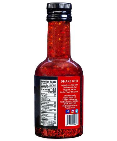Red Dragon Drizzle - Spicy Garlic Chili Oil | Vegan, GF & Paleo | Hot Chili Flakes Infused in High-Oleic Sunflower Oil - Buy Online on GoSupps.com