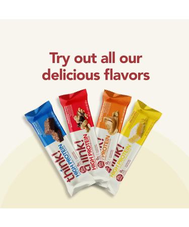 think! High Protein Bar 20g Protein per bar Zero sugar Gluten Free Low GI Creamy Peanut Butter 10 count-box 60g per bar Convenient On-the-go Delicious & Nutritious Snack (packaging may vary) - Buy Online on GoSupps.com