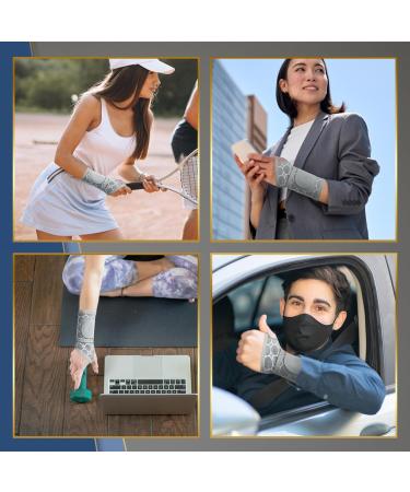 Carpal Tunnel Wrist Brace - Adjustable Copper Compression Support for Men & Women | Elastic Wraps for Sports Weightlifting Tendonitis & Arthritis - Grey - Buy Online on GoSupps.com