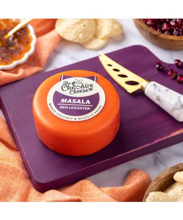 Masala - Spiced Mango Chutney & Nigella Seeds Red Leicester Cheese - Waxed Truckle 200g