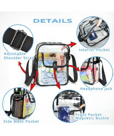 Spodears Clear Stadium Crossbody Purse - Small Tote Bag for Events - Black - Buy Online on GoSupps.com
