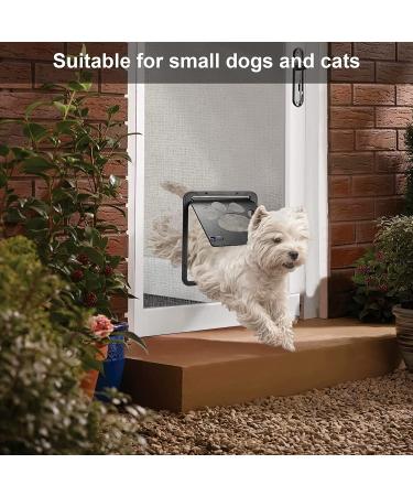 Ownpets Lockable Pet Screen Door 8x10x0.4 inch - Magnetic Flap, Automatic Lock, Black - Ideal for Dogs and Cats - Buy Online on GoSupps.com