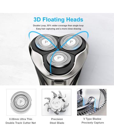 Phisco Electric Shaver for Men | 5D Rotation Precision Trimmer | Wet & Dry | IPX7 Waterproof | Silver LED Display - Shop Now! - Buy Online on GoSupps.com