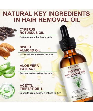 WeiWeiLa Cyperus Rotundus Hair Inhibiting Oil 60ml Reduces Hair Regrowth + Restores Skin With Peptides & Natural Formula Vegan & Suitable for Sensitive Skin - Buy Online on GoSupps.com