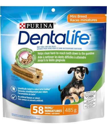DentaLife Daily Oral Care Dental Dog Treats for Mini Breed Dogs - 58 ct Pouch & DentaLife Daily Oral Care Dental Dog Treats for Large Breed Dogs - 28 ct Pouch - Buy Online on GoSupps.com