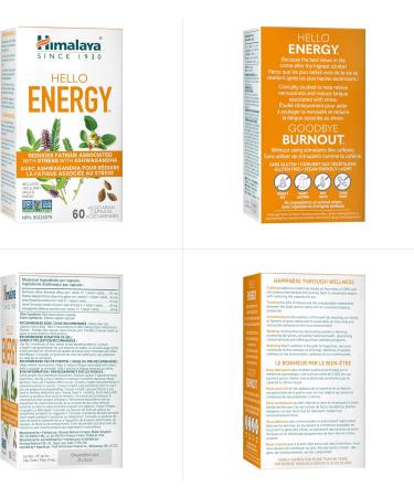 Himalaya Hello Energy with Ashwagandha Reduces Fatigue Associated with Stress 60 Vegetarian Capsules 1 Month Supply - Buy Online on GoSupps.com