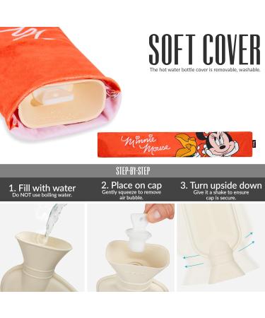 Disney Stitch Hot Water Bottle - 1.7 or 2 Litre Capacity with Fleece Cover - Cosy Gifts for Women | Red Minnie Long - Buy Online on GoSupps.com
