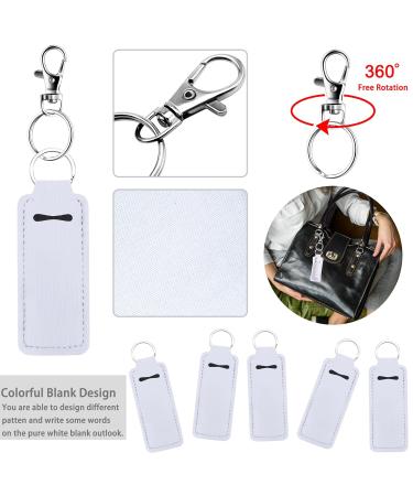 Duufin 24-Piece Chapstick Keychain Holder Set | Lip Balm & Lipstick Holders with Metal Clip Cords - Pure White | Ideal for Purses & Backpacks - International Shipping Available - Buy Online on GoSupps.com