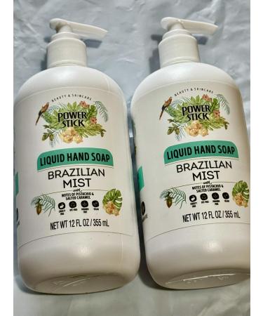 Power Stick Brazilian Mist Liquid Hand Soap Gentle & Moisturizing Formula Refreshing Scent Everyday Hand Wash for Home Office Bathroom 2 x 12 fl oz (Pack of 2)