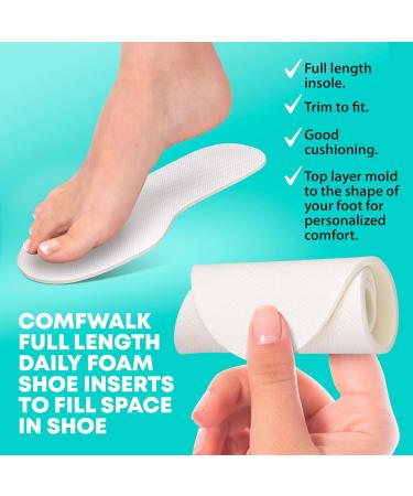 Full Length Shoe Filler Inserts - Latex Foam Insoles for Big Shoes | 3 Pairs US Women 5 / EU W35 - International Shipping Available - Buy Online on GoSupps.com