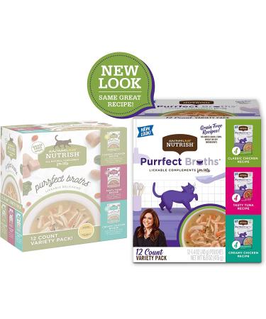 Rachael Ray Nutrish Purrfect Broths Wet Cat Food Complement 1.4oz (Pack of 24) - Grain Free Chicken & Tuna Variety Pack - Buy Online on GoSupps.com