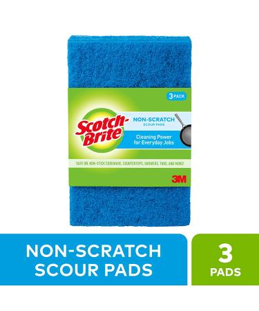 Scotch-Brite Non-Scratch Scour Pads - Pack of 3 | Gentle Cleaning for Delicate Surfaces - Buy Online on GoSupps.com